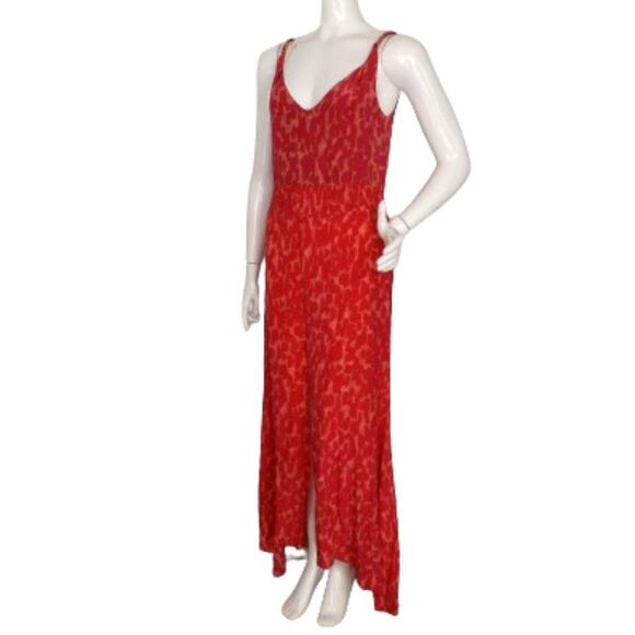 KARINA GRIMALDI Silk Dress, S, Jamaica, Maxi, Twisted Straps, V-neck, High Slit - Picture 4 of 12